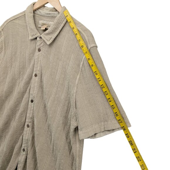 Carbon 2 Cobalt Dunes Shirt Mens Beige Textured Knit Short Sleeve Size XL - Picture 7 of 7